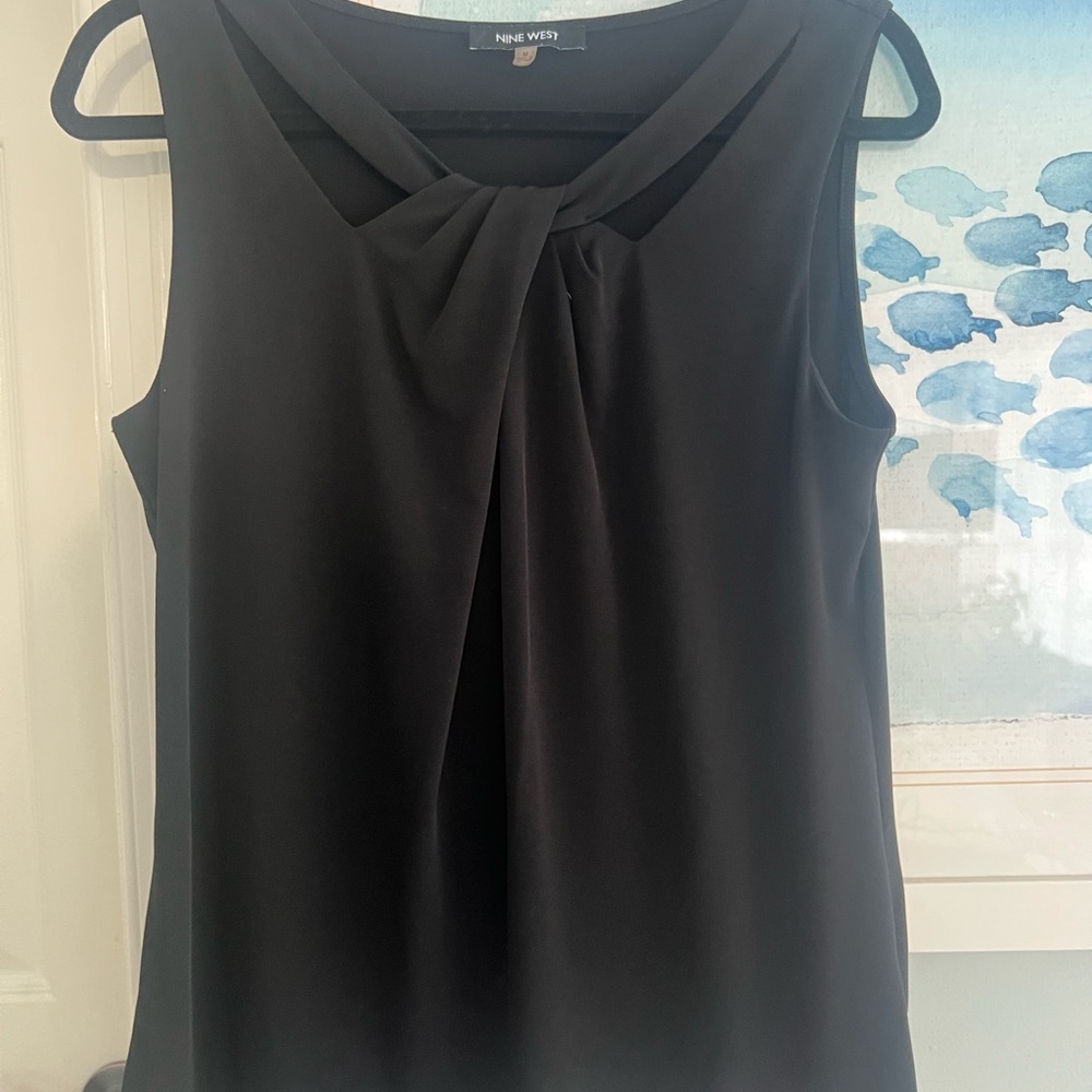 Nine West Black Sleeveless Blouse